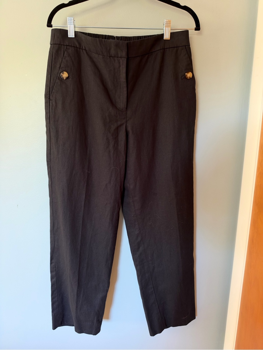 J Crew linen/cotton trousers with button detail on pockets, New With Tags